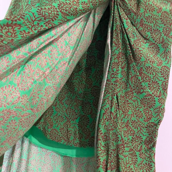 Vix Swimwear Karen Fringe Wrap Effect Midi Skirt Namaste Green NWT Size M - Picture 12 of 16